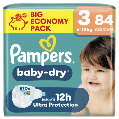 Couches PAMPERS Baby-Dry Taille 3 6kg-10kg X84