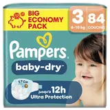 Couches PAMPERS Baby-Dry Taille 3 6kg-10kg X84