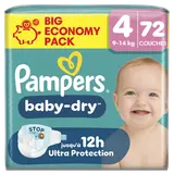 Couches PAMPERS Baby-Dry taille 4 9kg-14kg X72