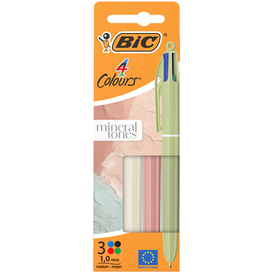 Stylo bille 4 couleurs Minéral x3 - BIC