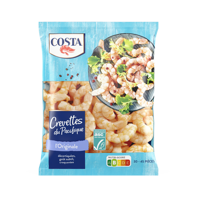 Crevettes du Pacifique décortiquées ASC COSTA 270g