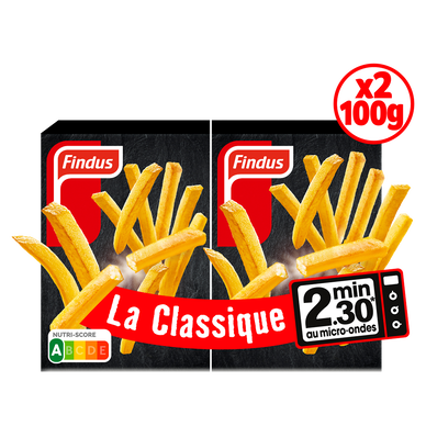 Frites la classique crousti express FINDUS, 2x100g, micro-ondes