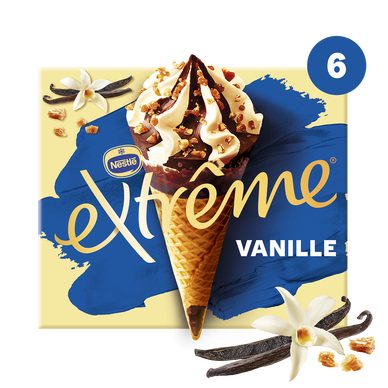 Cônes glacés vanille EXTREME x6 426g