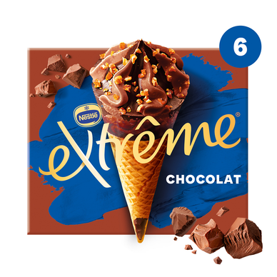 Cônes glacés chocolat EXTREME x6 426g