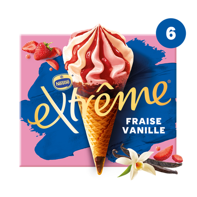 Cônes fraise vanille EXTREME X6 426g