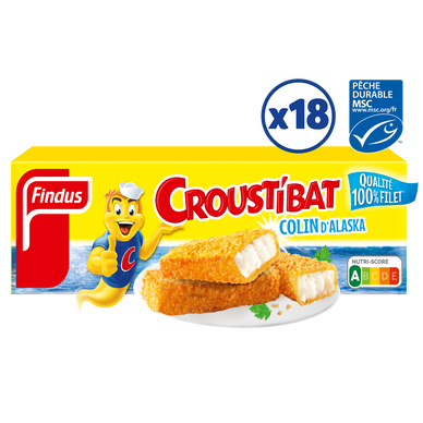 Bâtonnets Croustibat colin d'Alaska FINDUS, 18 bâtonnets - 540g