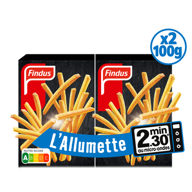 Frites l'allumette crousti express FINDUS, 2x100g, micro-ondes
