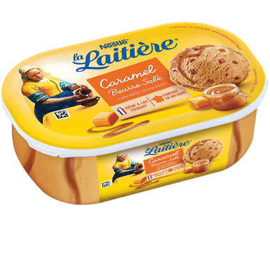 Crème glacé caramel beurre salé LA LAITIÈRE Bac 490G