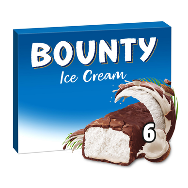 Glaces Barres glacées Chocolat noix de coco BOUNTY X6