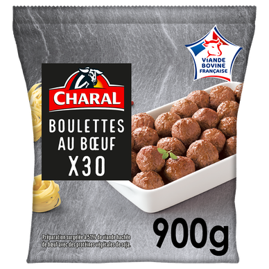 Boulettes au boeuf CHARAL, 30 pièces soit 900g
