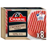 Steaks hachés pur boeuf 10% MG, L'Authentique CHARAL, 8X125g (1kg)