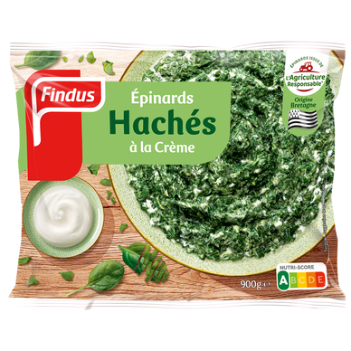 Epinards hachés à la crème fraîche FINDUS, 900g