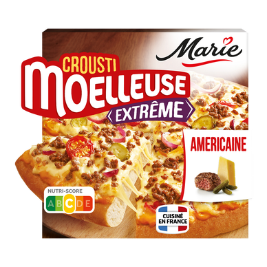 Pizza Crousti Moelleuse Américaine Boeuf Cheddar MARIE 530g
