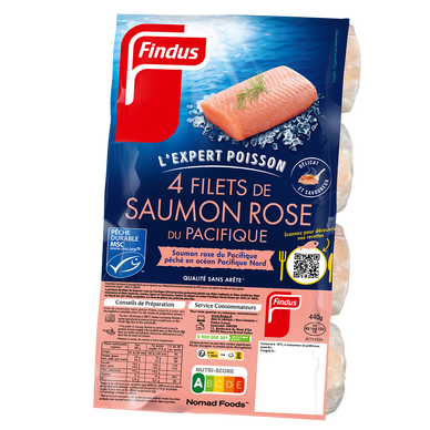 Filets de saumon rose sauvage du Pacifique FINDUS, 4x100g