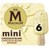 Glace à la vanille enrobage chocolat blanc & amandes MAGNUM - x6 - 267g