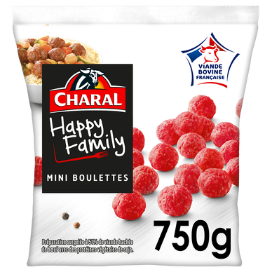 Mini boulettes moelleuses à cuisiner CHARAL, 50 pièces soit 750g