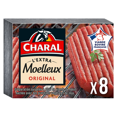 Haché Extra Moelleux Original CHARAL, 8x100g (800g)