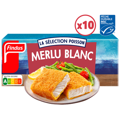 Panés de merlu blanc FINDUS, x10 unités - 510g
