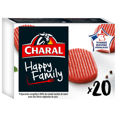 Haché Happy Family CHARAL, 20x80g (1,6kg)
