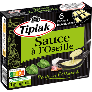 Sauce à l'oseille TIPIAK, 6  portions individuelles de 50g soit 300g