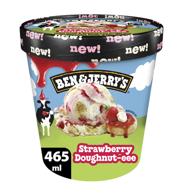 Crème glacée en pot façon Doughnut Fraise BEN & JERRY'S - 393g