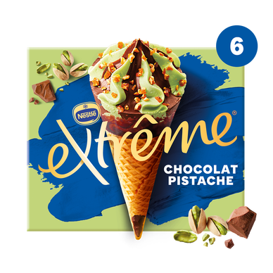 Cônes glacés pistache chocolat EXTREME X6 426g