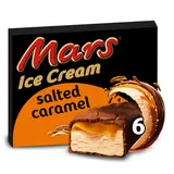 Glace barres chocolat caramel beurre salé MARS, x6 224g
