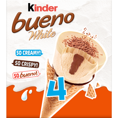 Cônes glacés KINDER BUENO WHITE x4 248g