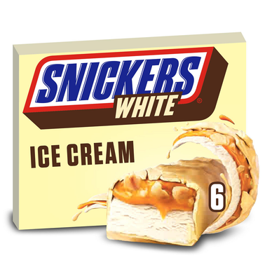 Glaces Barres glacées White Cacahuètes chocolat caramel SNICKERS X6