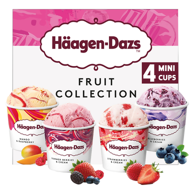 Mini pots crème glacée fruits collection HÄAGEN DAZS X4 326G