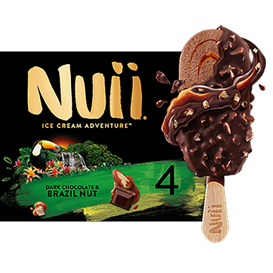 Bâtonnets glacés Chocolat noir noix NUII x4 276g