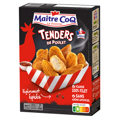 Filet de poulet Tenders surgelés MAITRE COQ, Etui de 380G