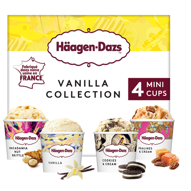 Mini pots crème glacée vanille collection HÄAGEN DAZS X4 321G