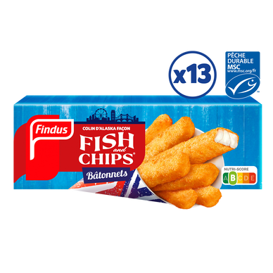 13 bâtonnets fish&chips FINDUS, 364g