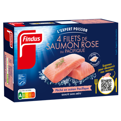 Filets de saumon rose sauvage du Pacifique FINDUS, 4x100g