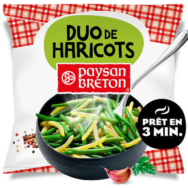 Le duo haricots verts et beurre cuits PAYSAN BRETON, 750g