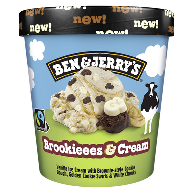 Crème glacée en Pot Brookieees & Cream BEN & JERRY'S - 388g
