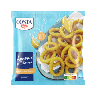 Anneaux de calamars panés croustillants COSTA, 400g