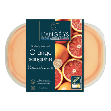 Sorbet Plein de Fruit Orange Sanguine L'ANGELYS 500g