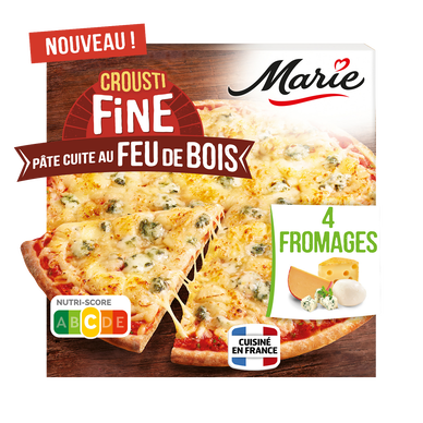 Pizza Crousti Fine Feu de Bois 4 Fromages MARIE 390g