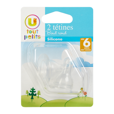 Tétine x2 silicone bout rond t2 débit variable