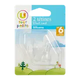 Tétine x2 silicone bout rond t2 débit variable