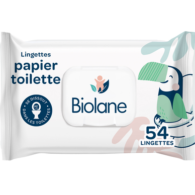 Papier toilette BIOLANE, 54 lingettes