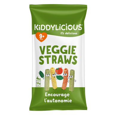 Biscuit bébé Veggie Straws saveur légumes KIDDYLICIOUS 4x12g