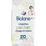 Lingettes pocket visage et mains BIOLANE x20