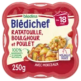 BLEDINA BLEDICHEF - Plat bébé ratatouille boulghour poulet, dès 18 mois - 250g - Repas bébé