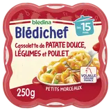 BLEDINA BLEDICHEF - Plat bébé légumes patates douces poulet, dès 15 mois - 250g - Repas bébé