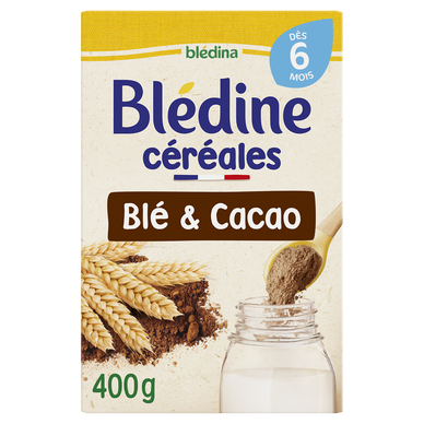 BLEDINA BLEDINE - Céréales en poudre bébé cacao, de 6 à 12 mois - 400g