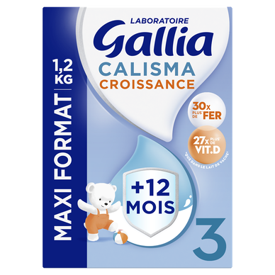 GALLIA CALISMA - Lait en poudre bébé croissance, 3ème âge, dès 12 mois- 1,2kg