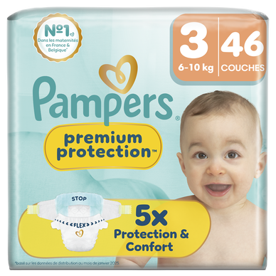 Couches PAMPERS Premium Protection taille 3 6kg-10kg x46